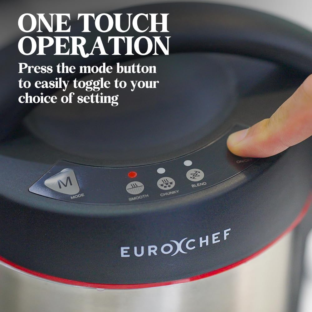 EUROCHEF Soup Maker and Blender, Self-Cleaning, Stainless Steel image number 3