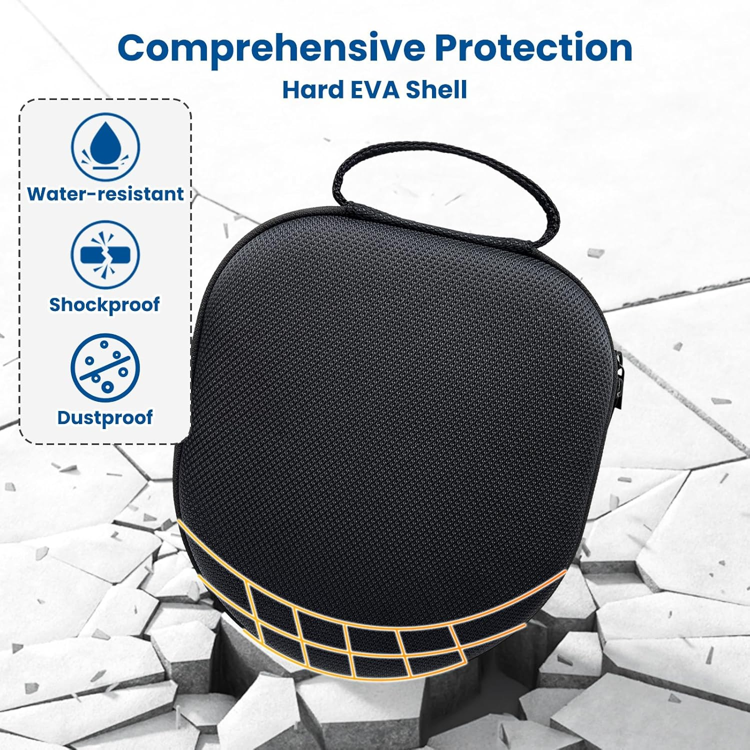 Smart Case for Airpods Max 2024 2020, Hard Travel Storage Case Supports Auto Wake Sleep Mode, Portable Organizer Bag for Apple Airpods Max, Charger and Accessories