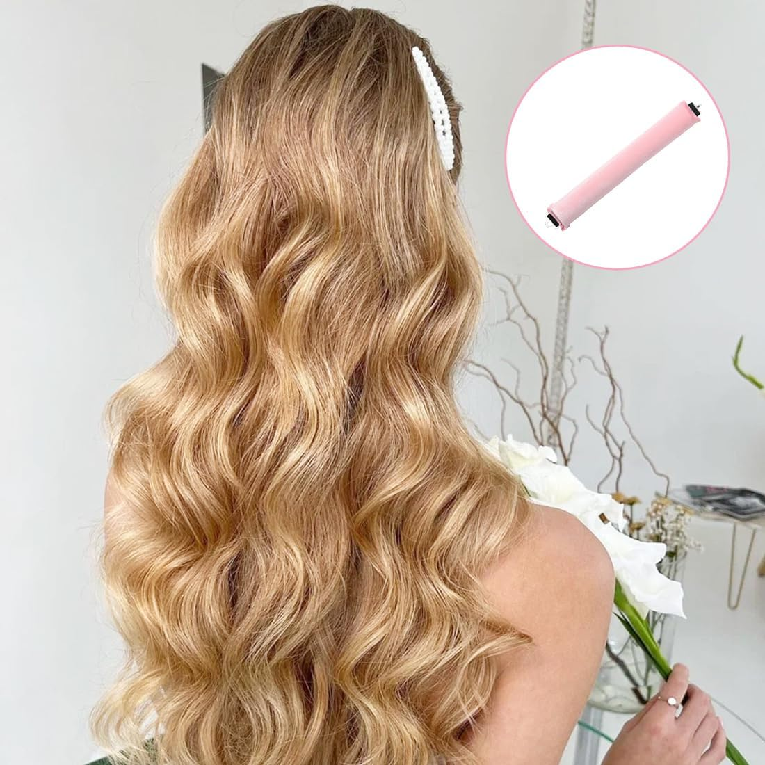 Luliyldj 4-Piece Set Curlers Heatless Curls Curlers Overnight Heat-Resistant Curlers Curls without Heat Heatless Curls image number 1