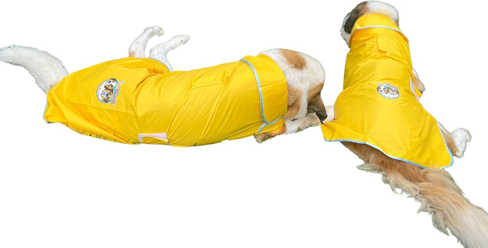 Hugehounds Extra Large Dog Yellow Rain Rover Raincoat with Half Hood XL- Waterproof-Includes a Travel Carry Bag image number 4