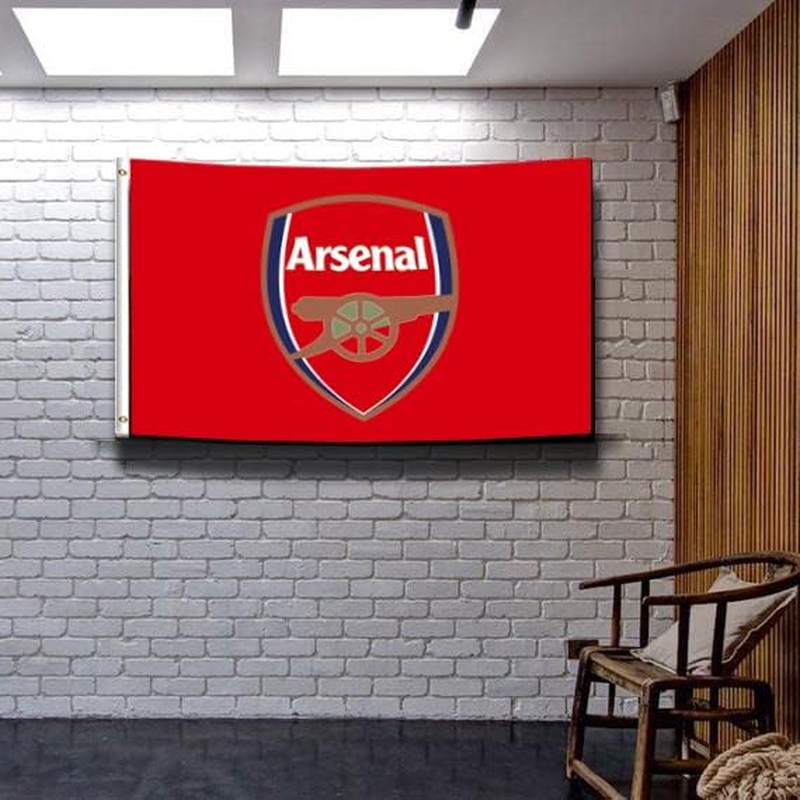 Eksent Arsenal Flag Banner 3X5 Feet Soccer New Futbol Club Red with Metal Grommets(Bright & Vibrant 150D Polyester) with Two Grommets for Garage Man Cave Durable image number 1