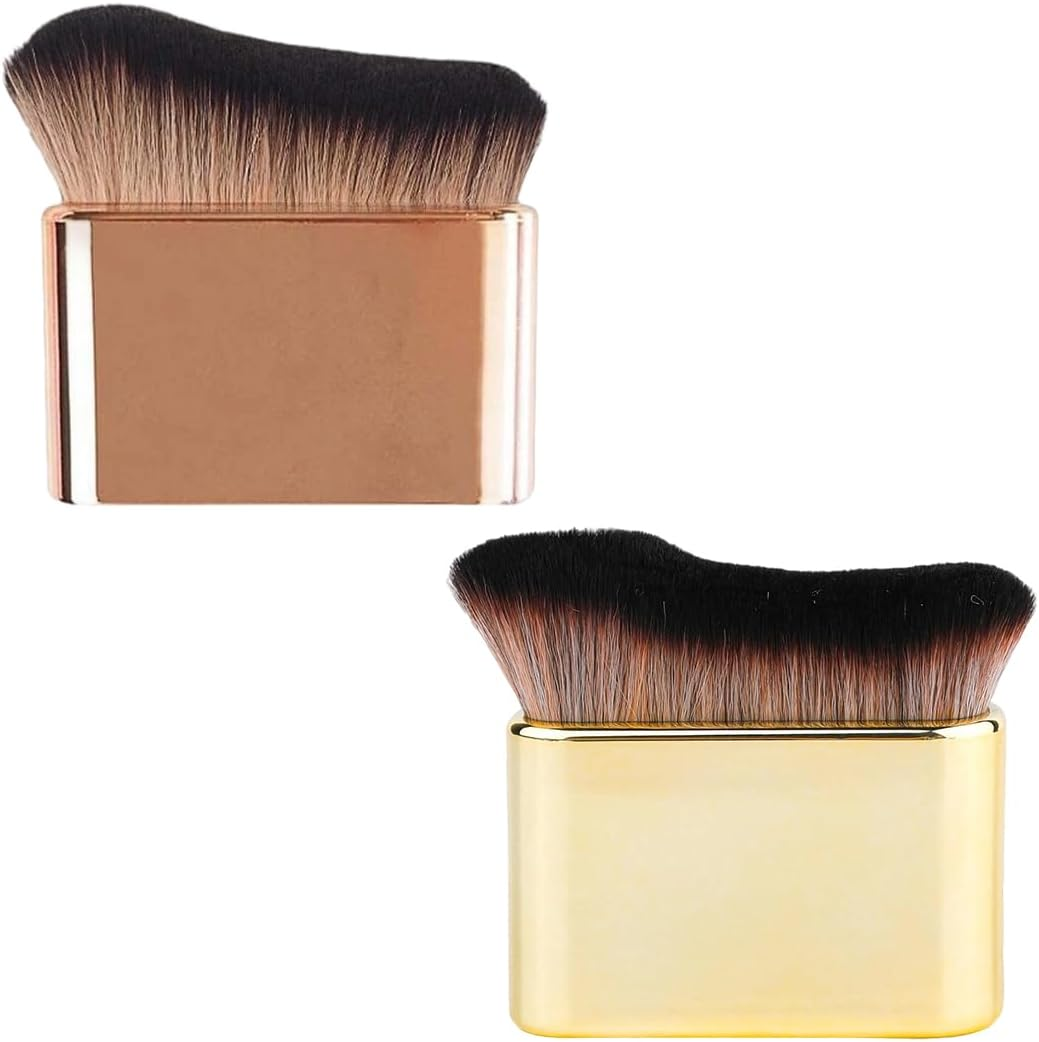 XUKZIMA 2 Pack Multifunctional Body Brush, Tanning Brush, Flat Self Tanning Brush, Large Body Makeup Brush, Powder Brush, Blush Brush (6.8 X 6.8 Cm) image number 3