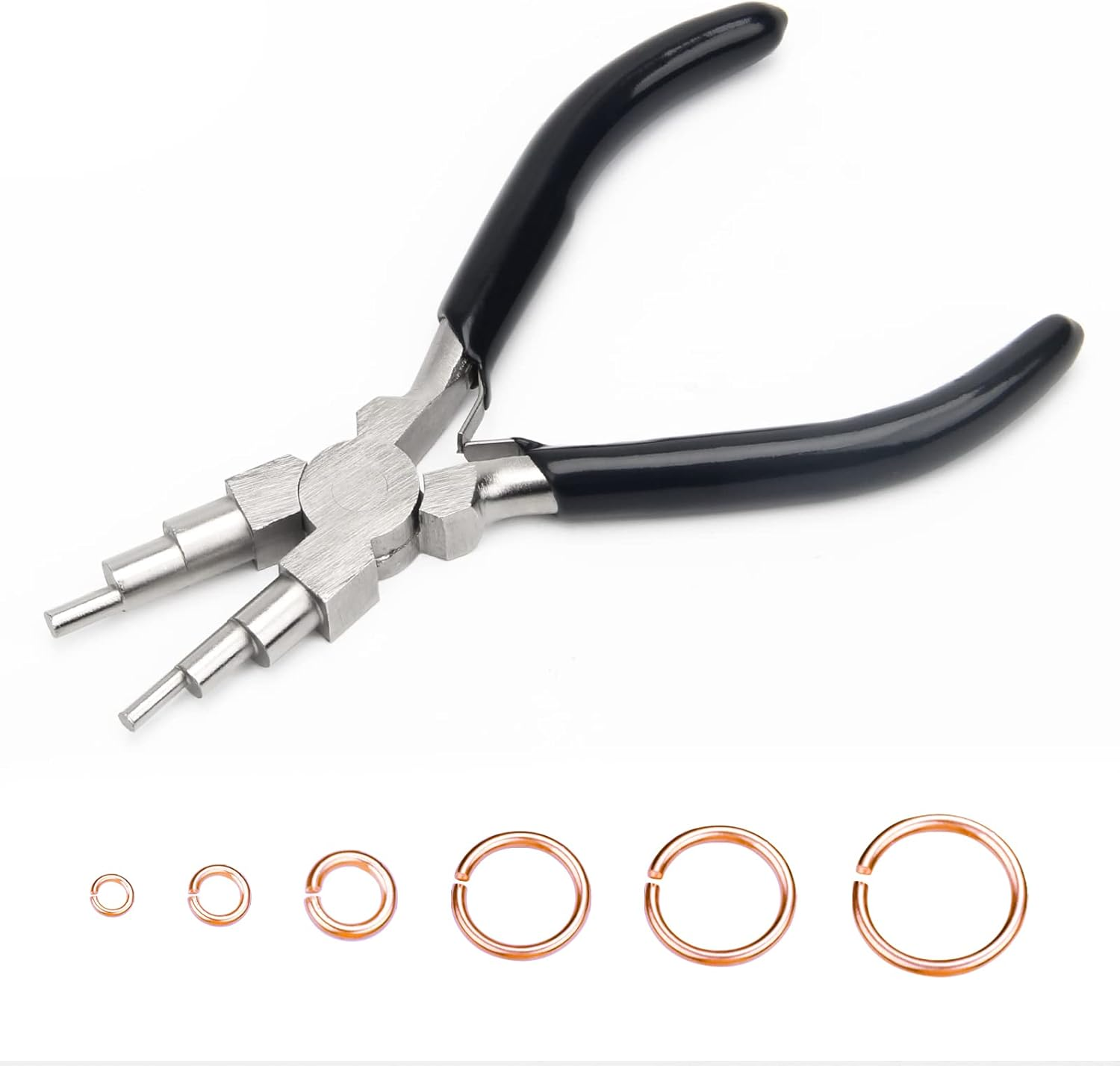 Coolrunner 6 in 1 Bail Making Pliers - 6 Step Wire Looping Tool with Anti-Slip Handle for Jewelry Making, Wire Bending, 3-10Mm Bails, Loops, Hooks, Jump Rings