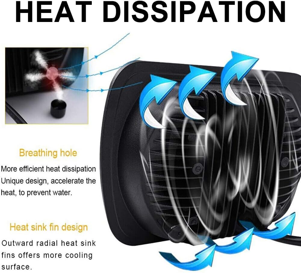 Yanchaofei 5X7 7X6 in LED Headlights Replacement for Chevy S10 Blazer Express Cargo Van 1500 2500 3500 Pickup Dod-Ge Ram F250 E350 Wrangler YJ XJ Cherokee Truck with 45W Hi/Lo Beam Amber/White DRL image number 5