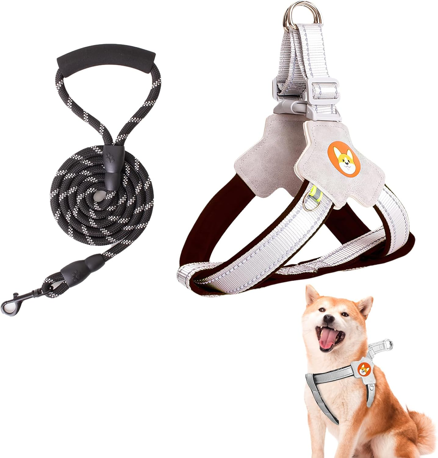 Adjustable Kitten Harness and Lead Set with Reflective Strips, Escape Proof Puppy Kitten Vest Harnesses, Cat Vest Harness and Lead Sets, for Small Medium Cats Pets Outdoor Walking Escape Proof (Black)