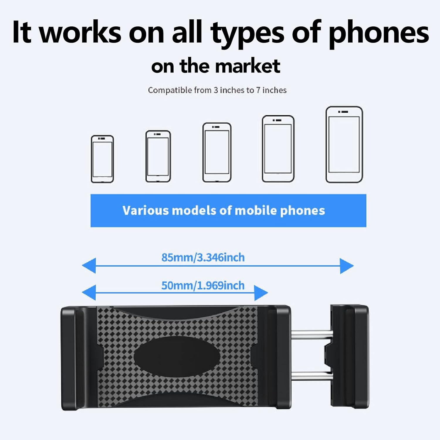 Car Cup Phone Holder 360 Degree Rotation Universal Adjustable Cup Holder Phone Mount with 2 Devices for Ios Phone for Galaxy, Sturdy and Construction, Easy Installation image number 6