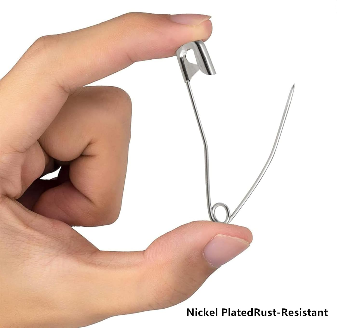 200 Pcs Curved Safety Pins, 1.5 Inch Bent Safety Pins Accessories for Crafting Quilting Knitting Sewing (Silver)