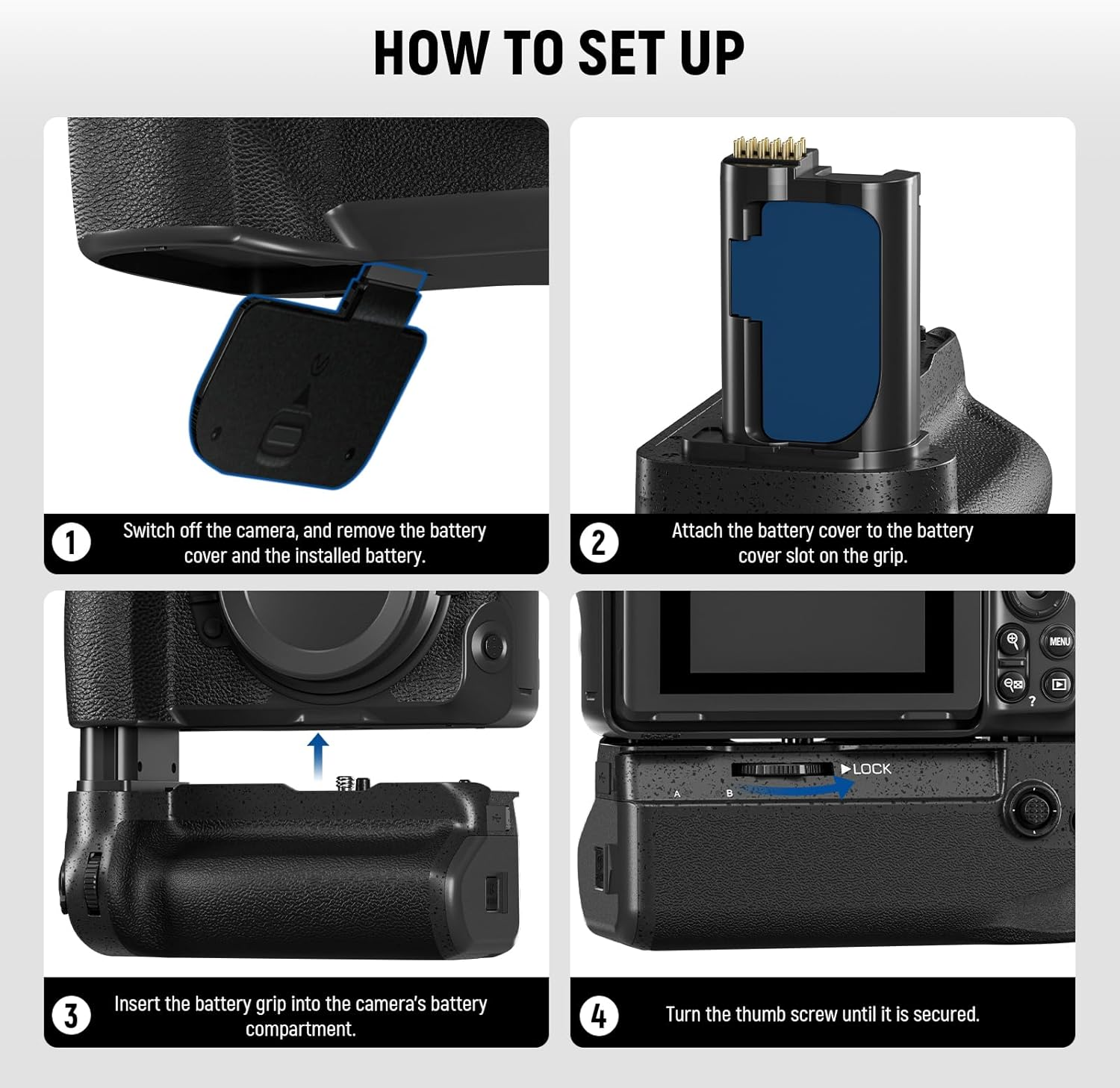 NEEWER MB-N12 Replacement Vertical Battery Grip for Nikon Z8 with 2 Pack En-El15C 2400Mah Replacement Batteries & USB Dual Channel Charger Set, Hot Swappable Vertical Shooting Extended Power