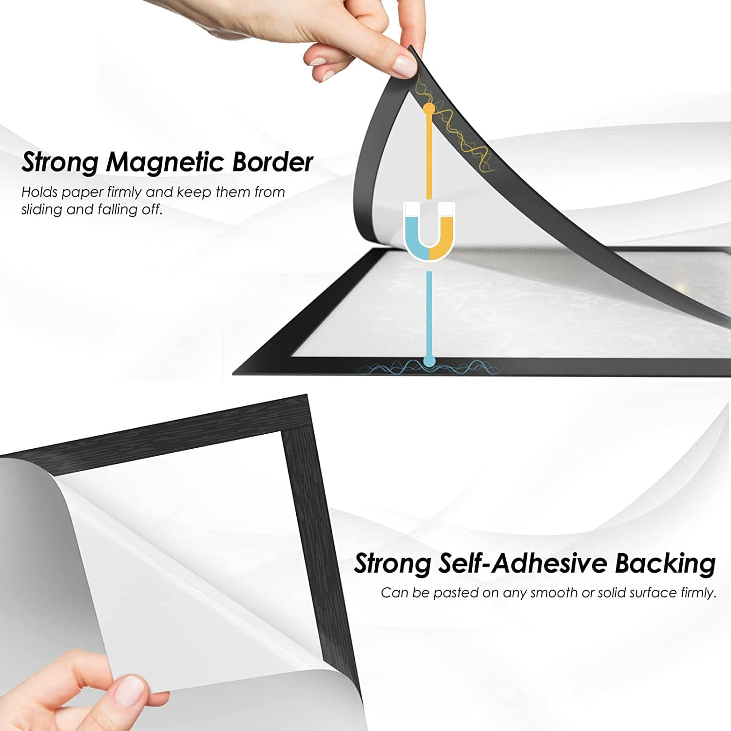 3 Pcs Magnetic Wall Sign Holder A4 Self-Adhesive Plastic Picture Frames Double-Sided Dispaly for Door Window Cupboard Shop Showroom Office Store