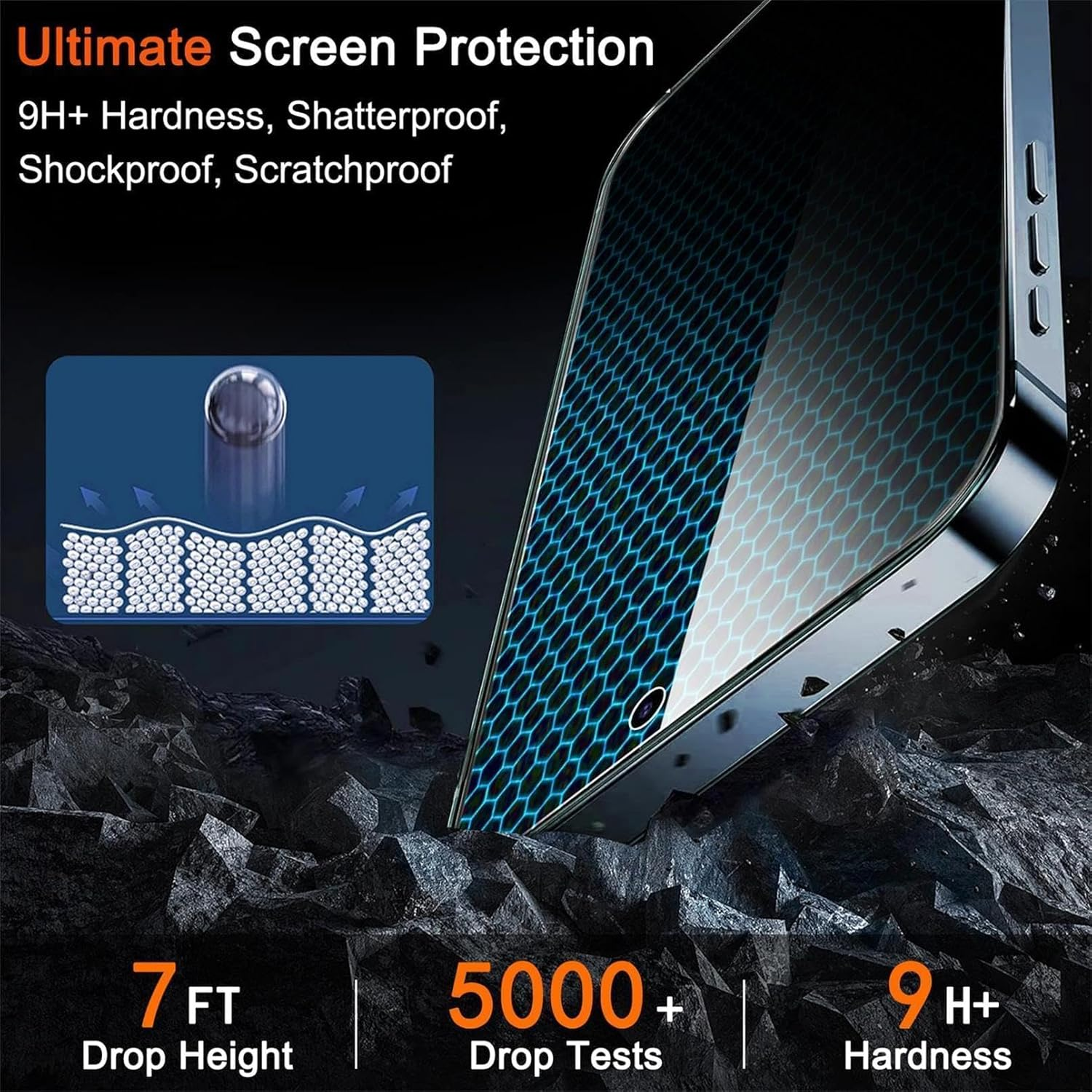 Milomdoi 4 Pack Privacy Screen Protector for Apple Iphone 15 Pro Max with 4 Pack Tempered Glass Camera Lens Protector, Ultra 9H Accessories, Case Friendly, Mounting Frame, 2.5D Curved, Black - Black image number 5