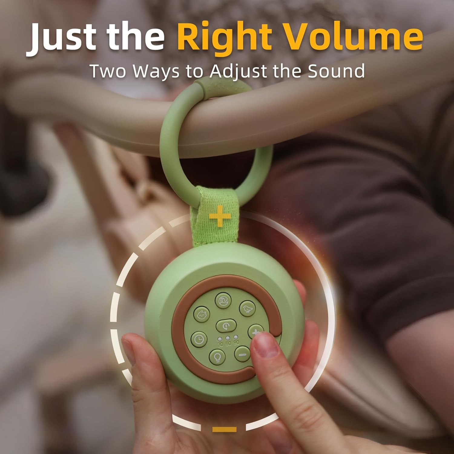 Alilo Portable White Noise Machine for Baby Adult, 30 Soothing Sounds, 3-Mode Night Light, Timer, Memory, Volume Control, Avocado Design Travel Sound Machine image number 5