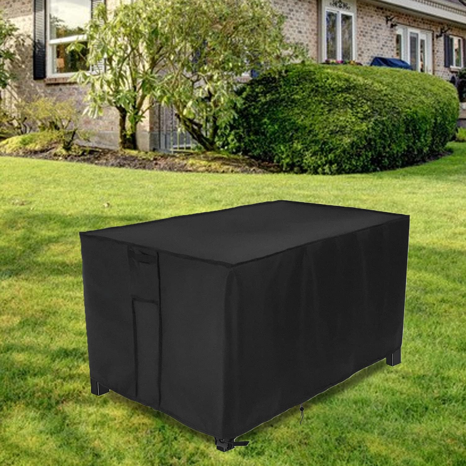 Fire Pit Cover Rectangular,Waterproof Fire Table Cover Rectangle for Outdoor Gas Propane Fire Table - 52 X 34 X 24, Black image number 2