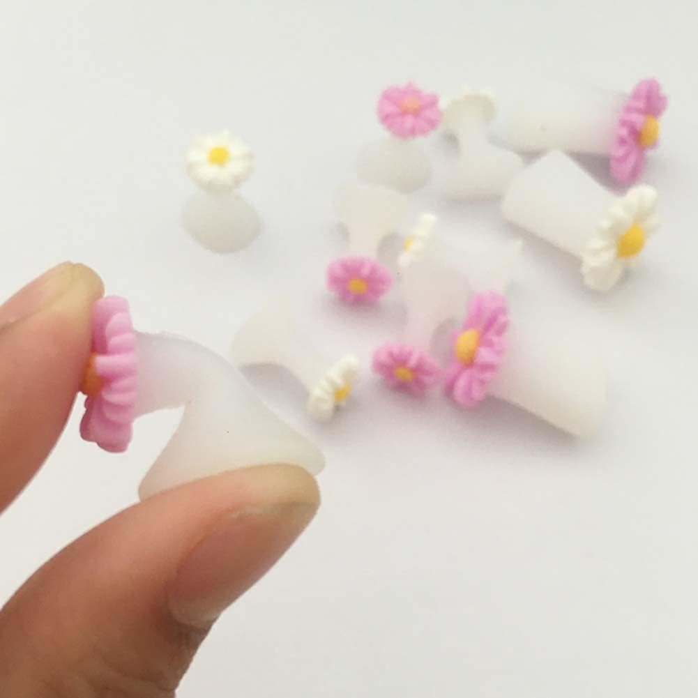 Blingkingdom 16Pcs Daisy Toe Separators Silicone for Pedicure Nail Polish Gel Foot Toe Spacers Pedicures Nail Art Tools image number 5
