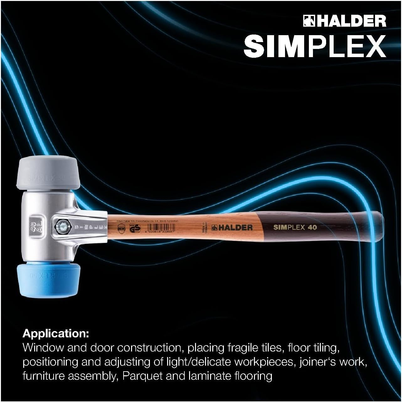 HALDER Dreamteam 3113S003 Action Box Door and Window Construction Simplex Soft Hammer 50:40 TPE Soft/Tpe Mid and Secure plus Hammer image number 3