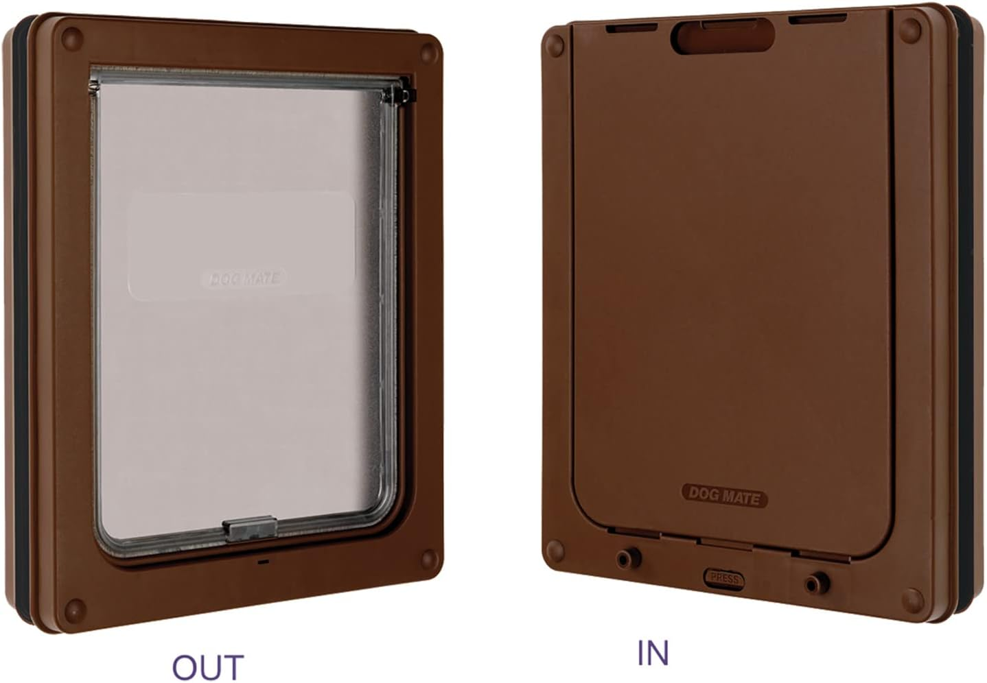 Dog Mate Lockable Medium Dog Door, Brown (215B) image number 1