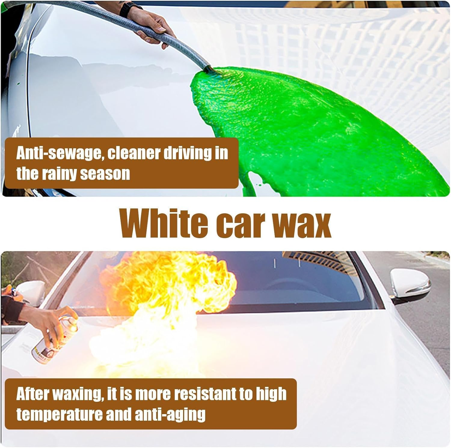 Generisch White Car Wax Paste - Automotive Wax, Scratch Remover Paste, Car Care Product | Solid for White Vehicles, Including SUV, Cleans and Protects Metal Logos, Glass Surfaces