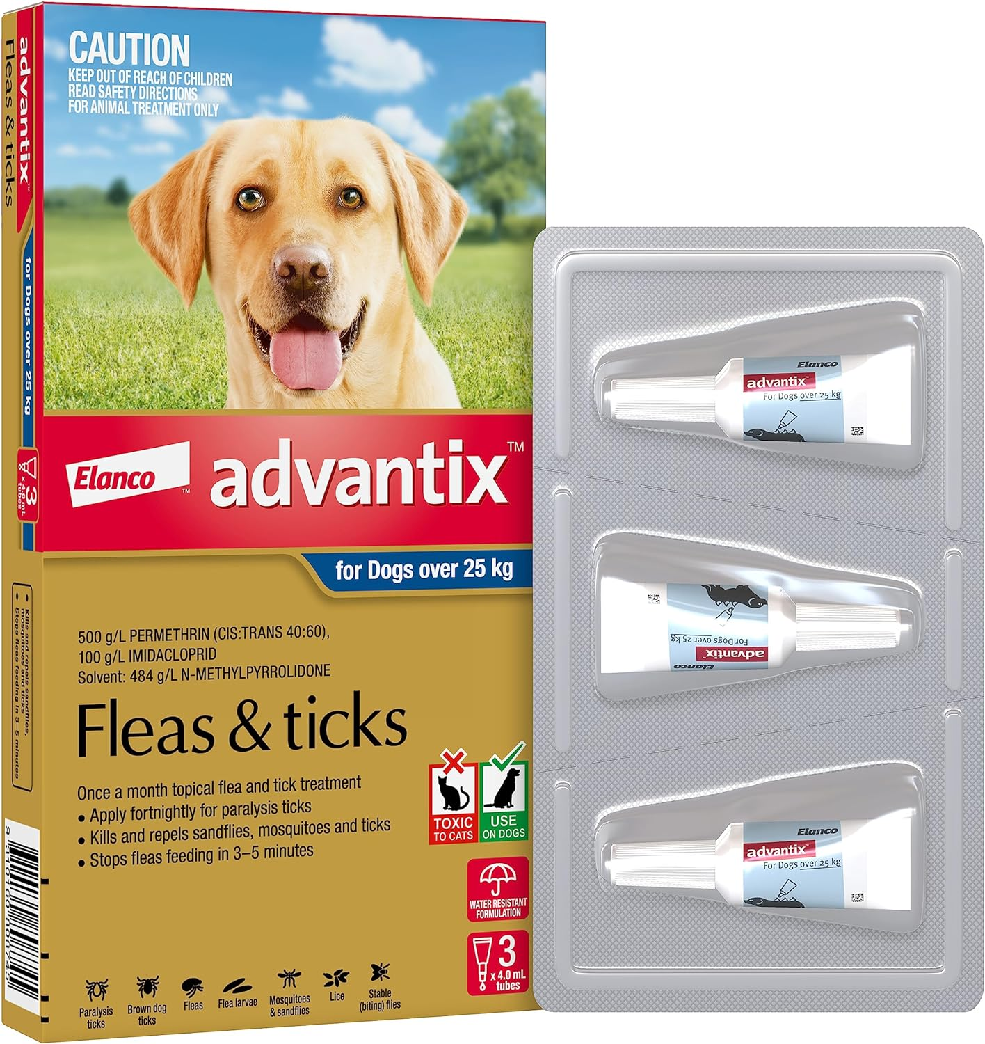 ADVANTIX DOG 25KG plus X/LARGE 3'S BLUE