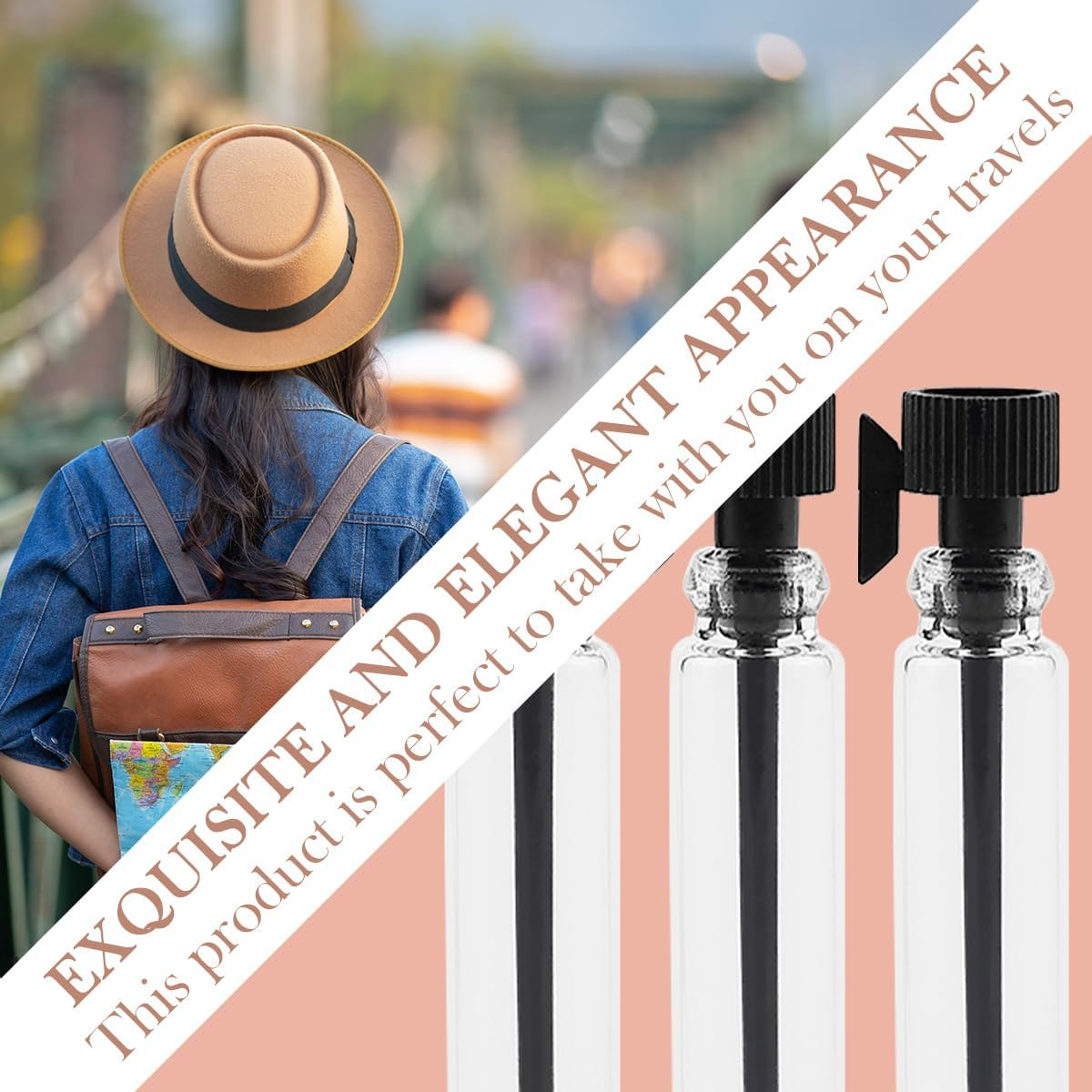 LNQ LUNIQI Mini Perfume Bottles Glass 1 Ml, Pack of 100 Portable Perfume Glass Bottles, Empty Perfume Bottles Glass, Mini Refillable Empty Glass Bottles for Perfume Oils image number 4