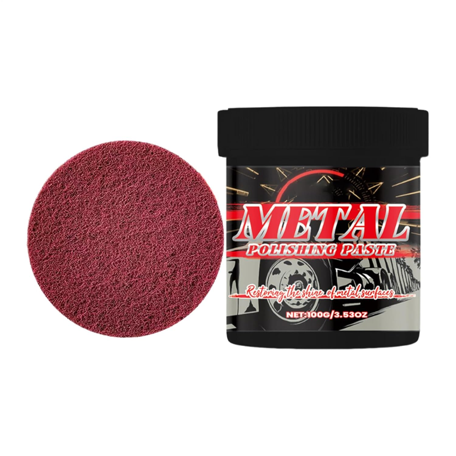 Car Metal Polish Paste | Chrome Cleaner and Polish for Cars - Automotive Maintenance Repair Protectant Paste Removes Oxidation Tarnish Stains Discoloration Swirls image number 4