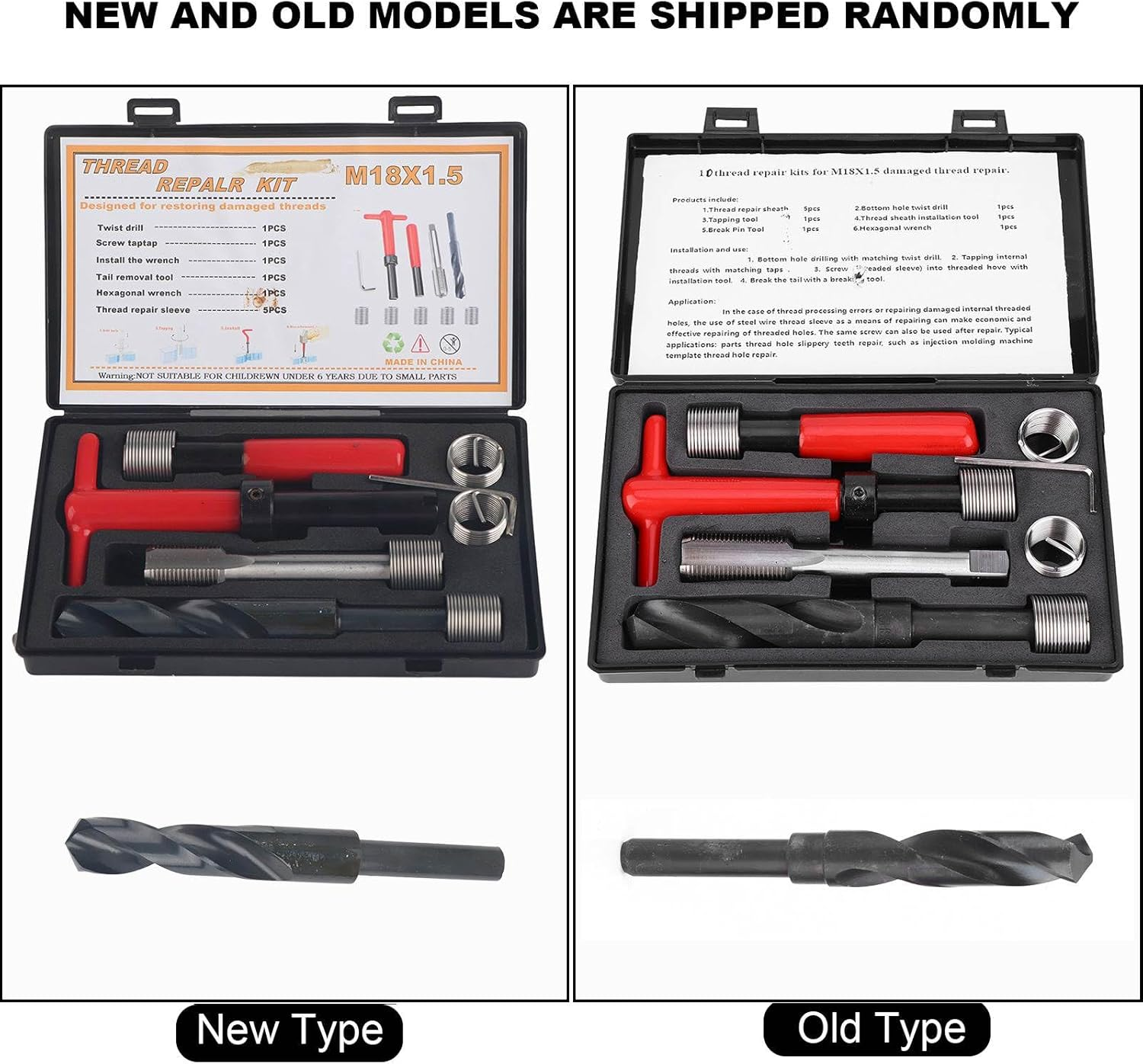 Thread Repair Kit, 10Pcs M18X1.5 Stainless Steel Inserts Twisted Drill Wrench Tool for Automotive Applications, High Voltage Equipment image number 4