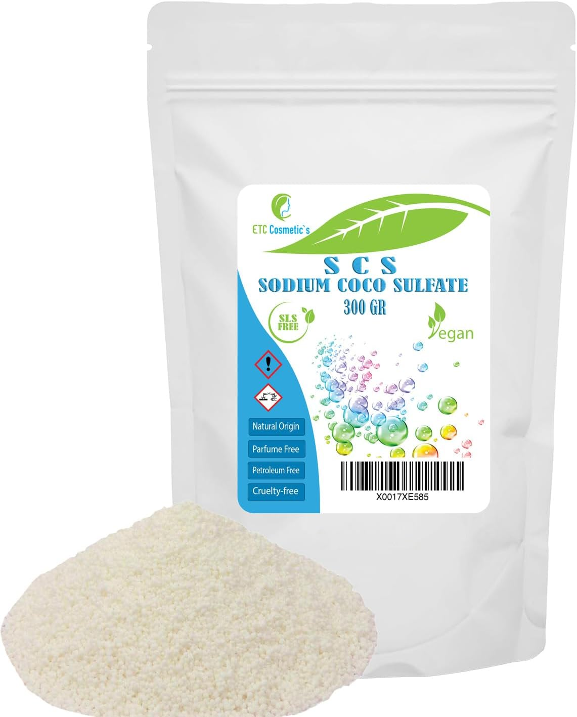 Sodium Coco-Sulfate - 300Gr - Can Be Used in Shampoo Bars, Liquid Shampoo, Body Wash, Shower Gel and Shower Bars, Syndet Bars, Various Bath Preparations (300 Gr) image number 1