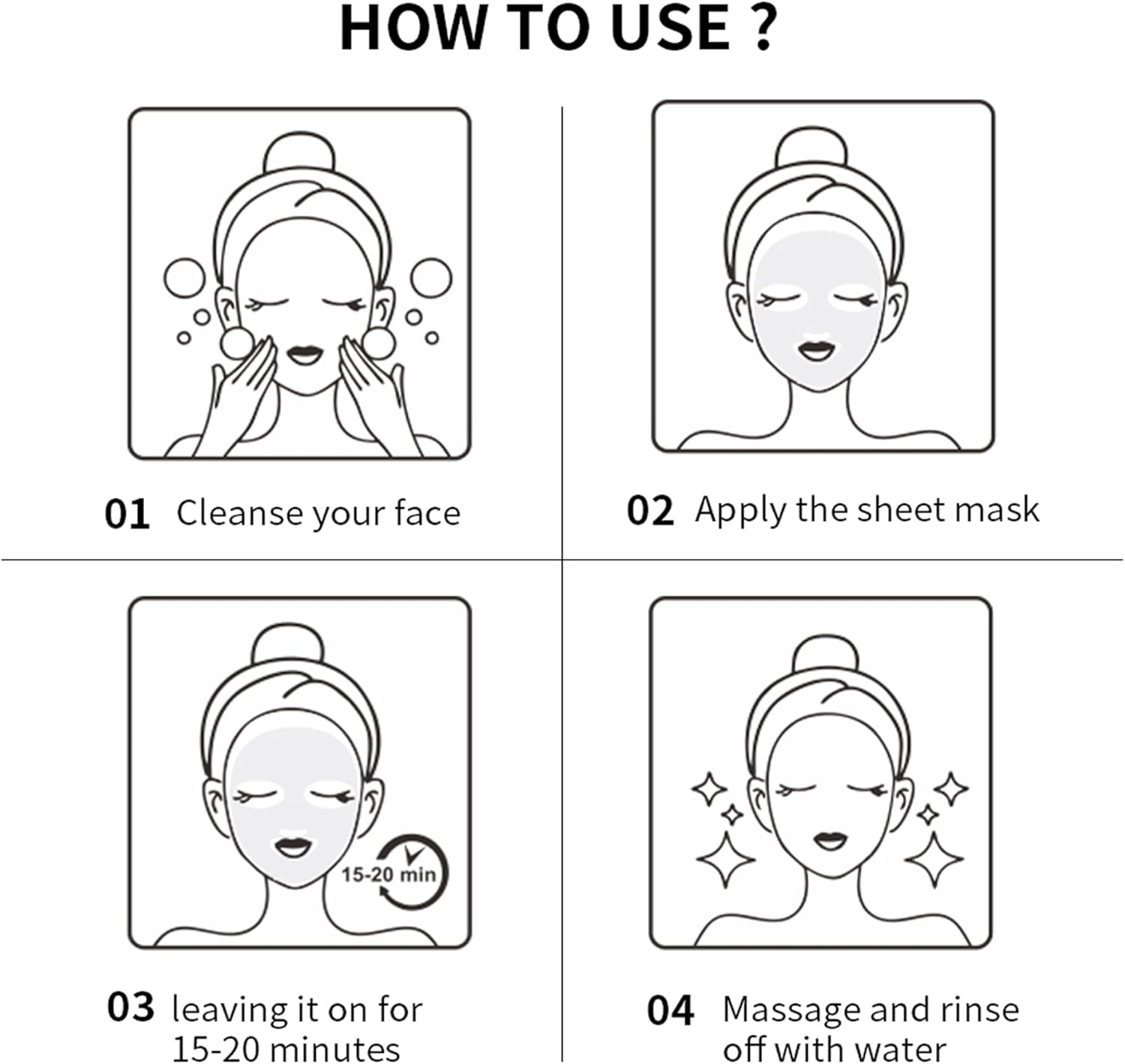 Snail Mucin Face Sheet Mask (5 Pcs) - anti Aging and Moisturizing Face Mask with Hyaluronic Acid - Deep Hydration for Youthful Skin image number 3