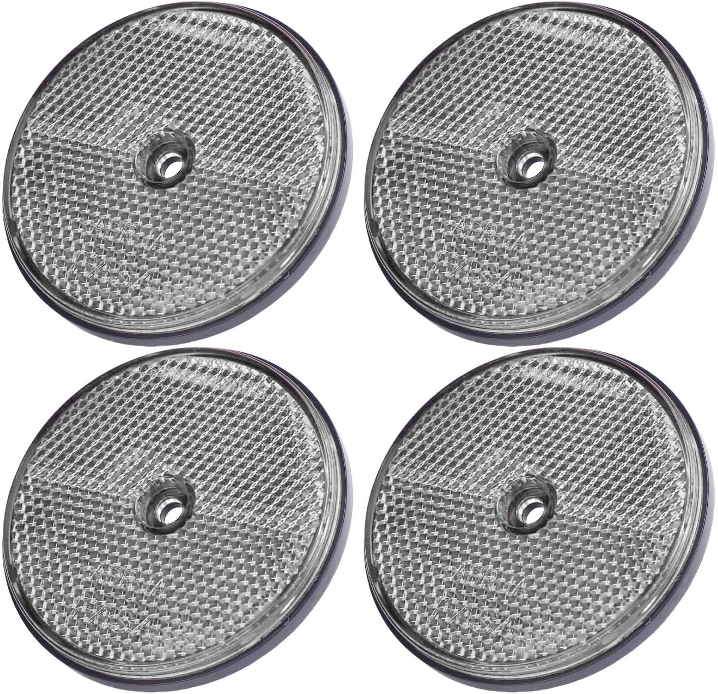 72Mm Reflective Film Safety Red, 4Pcs for Night Visibility with Screw, for Mailboxes, Driveways, Tunnels, Posts, Cars, Trailers (White) image number 4