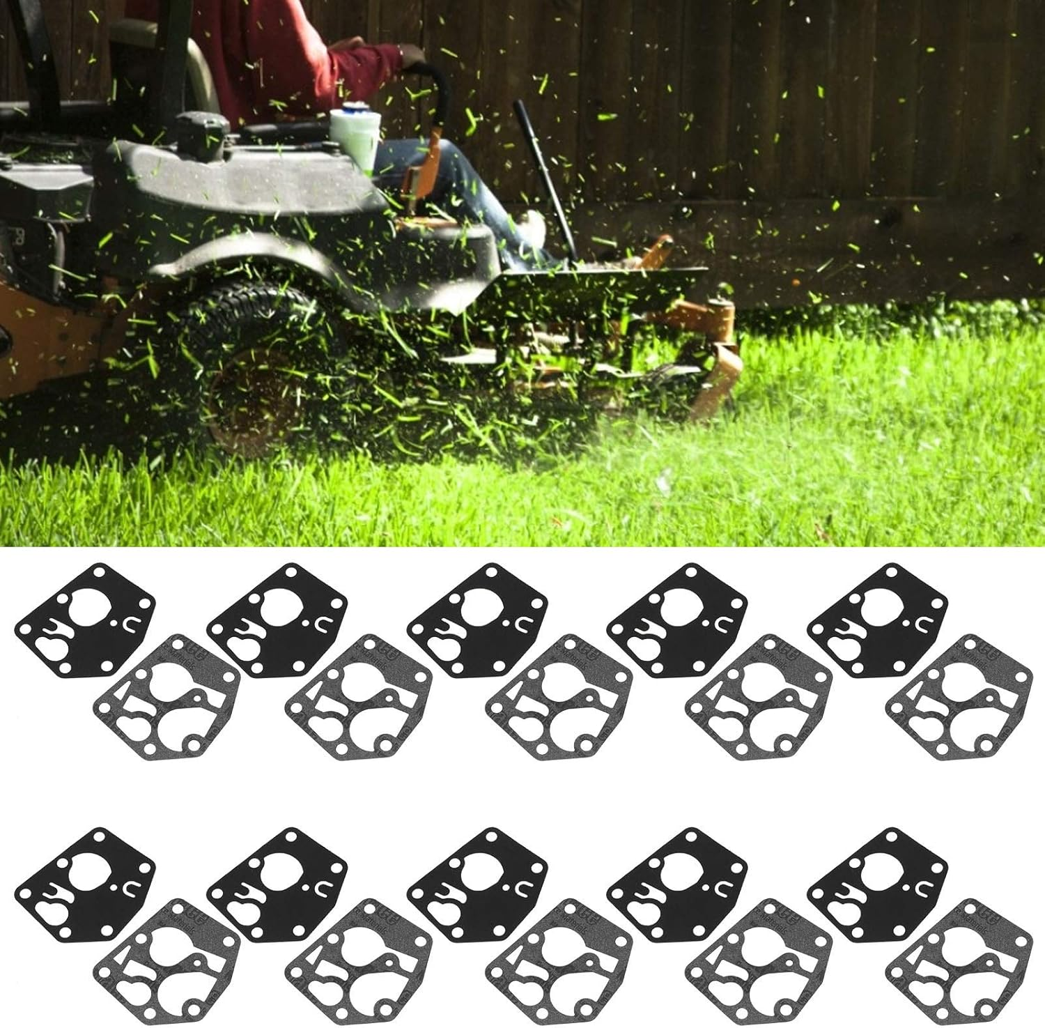 10Set Rubber Cloth Carburetor Diaphragm, Replacement Carburetor Parts, Wear Resistant Accessories for Industrial image number 1