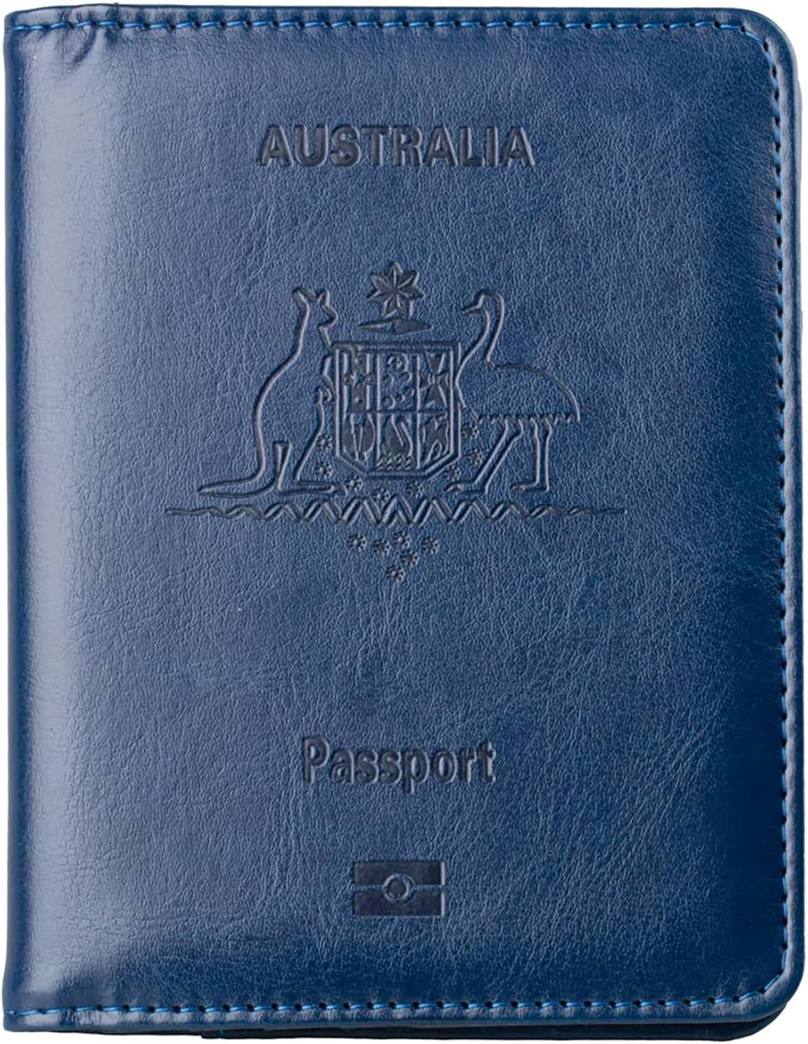 Passport Holder Travel Bag Cover Case, Tunghey PU Leather RFID Blocking Travelling Wallet Holder ID Credit Business Cards Cover Case for Boarding Passes (Blue)