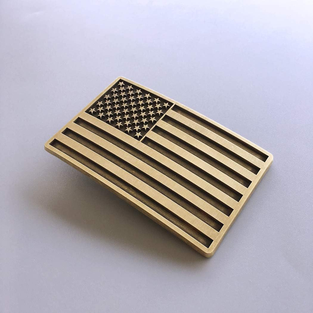 Vintage Bronze Plated American USA Flag Belt Buckle for Men image number 3