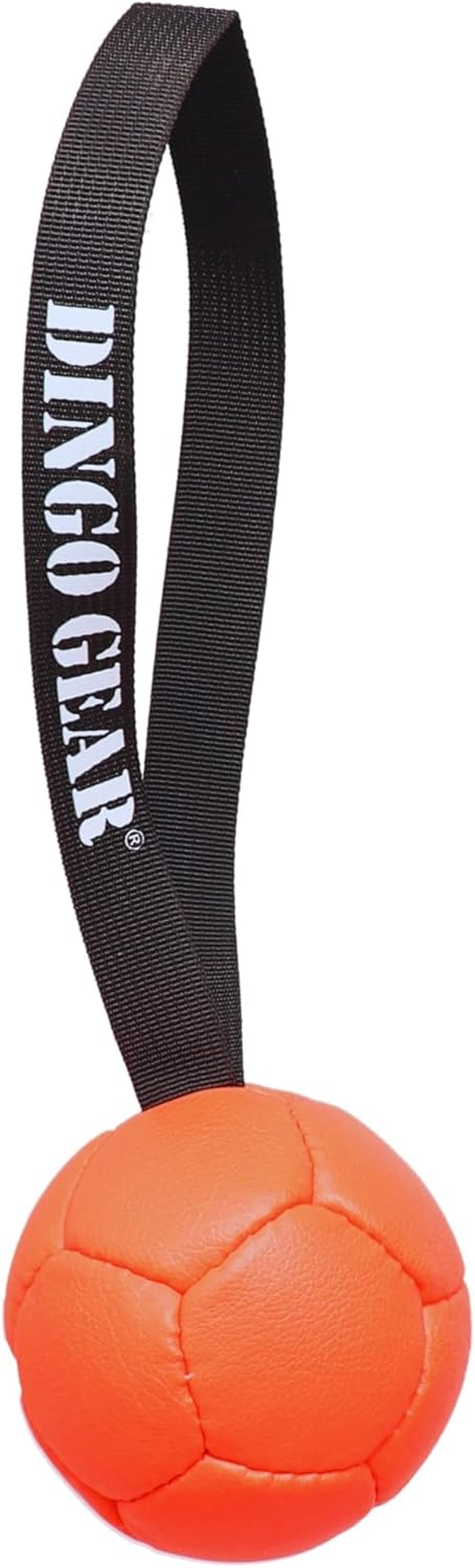 Dingo Gear Ball with Loop Filled Full Ball Made of Eco Leather Diameter of 18 Cm Dog Toy Training Ball Dog Training Fun for Dogs Orange S02698