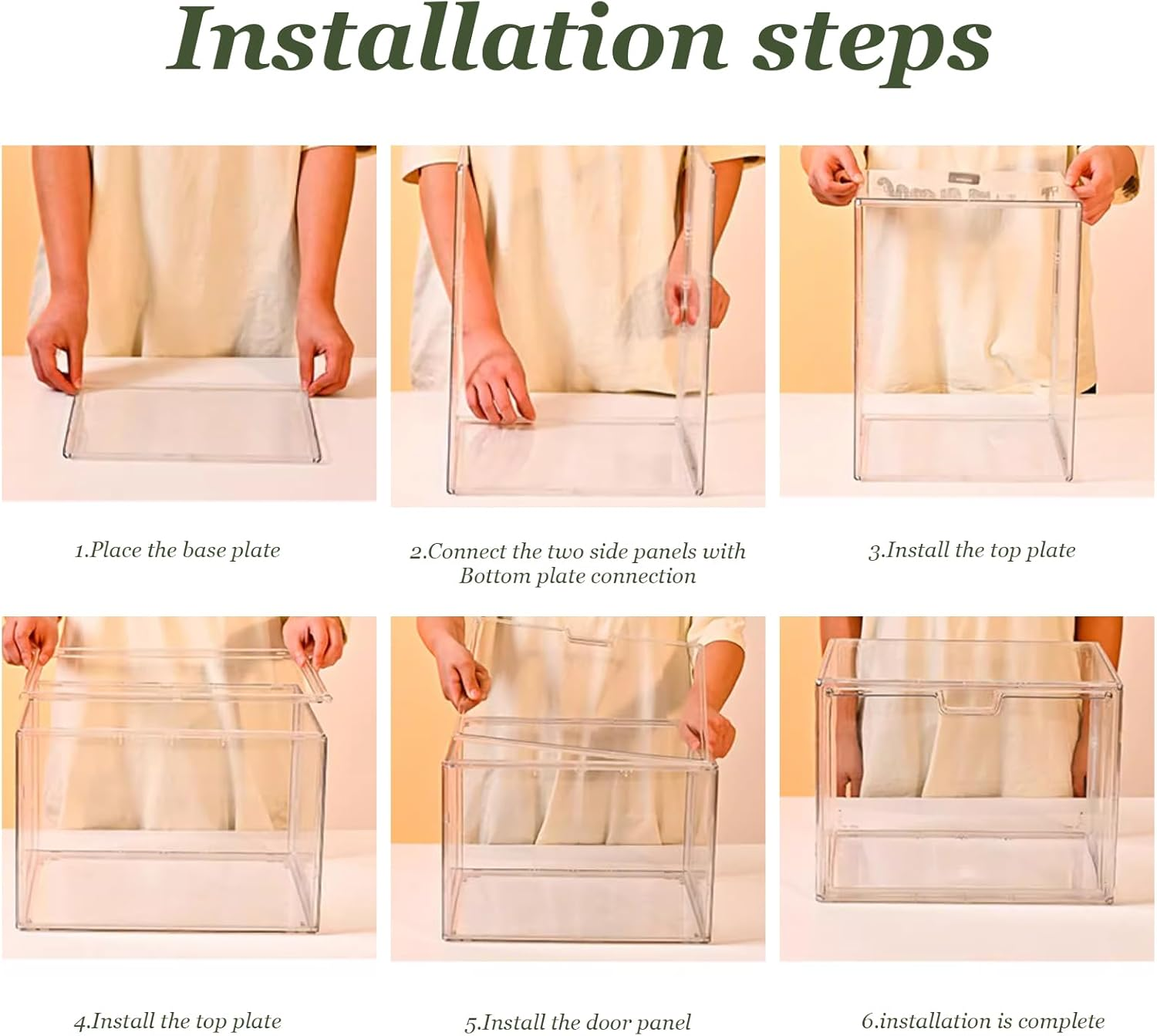 Powerful Acrylic Display Case for Collectibles, 5-Layer Stackable Clear Acrylic Box with Magnetic Movable Panels for  Pop Figure Toys Storage (36X27X22Cm) image number 4