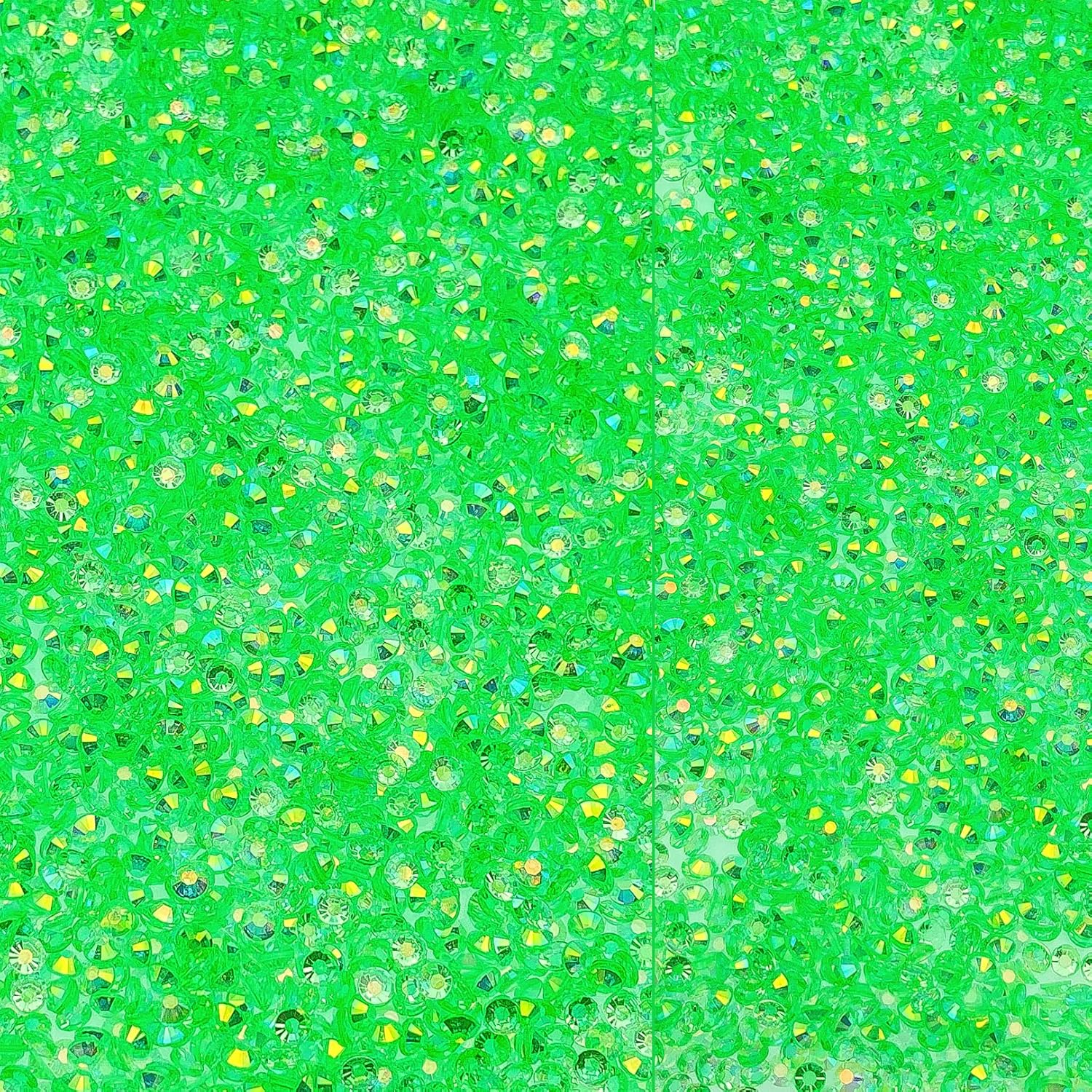 4000Pcs AB Color Resin Rhinestone Transparent Flatback Jelly Resin Rhinestones Bling Glitter Diamond Stone for Nails Decoration Crafts Eye Makeup Clothes Shoes Vases (3/4MM, Green)