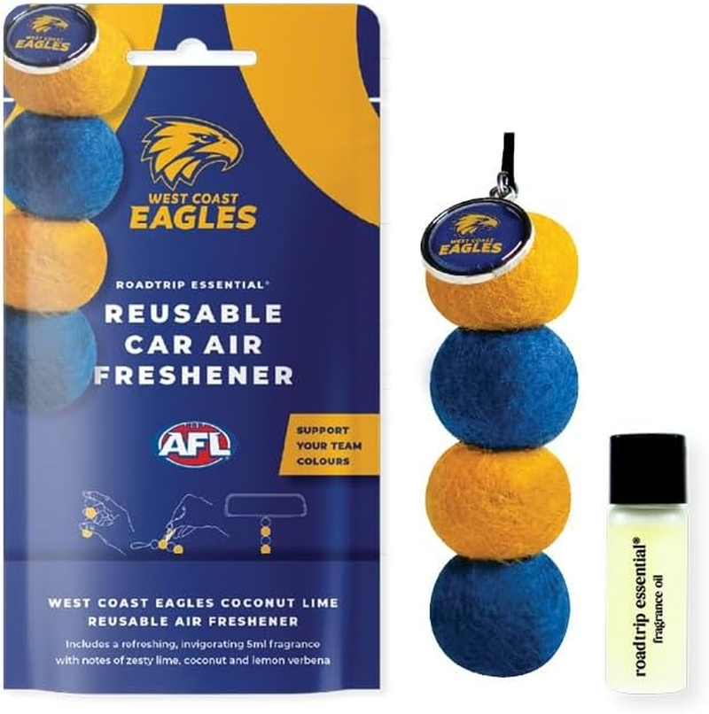 Roadtrip Essential West Coast Eagles Reusable Car Air Freshener Set