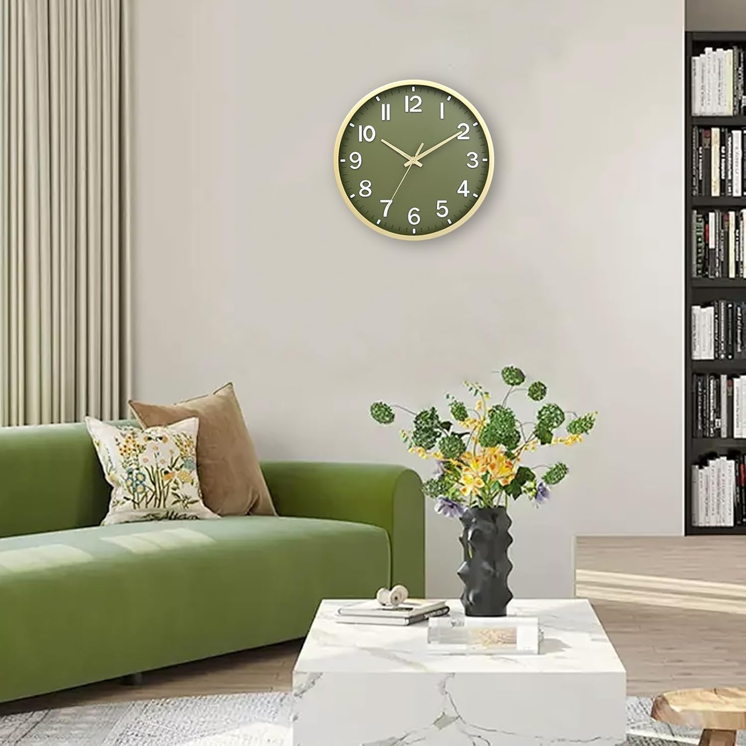 12 Inch Modern Wall Clock, Wall Clocks Battery Operated,Silent Non Ticking Modern Large Wall Clock Classic Design Easy to Read for Living Room Bedroom Kitchen Office Classroom Decor image number 2