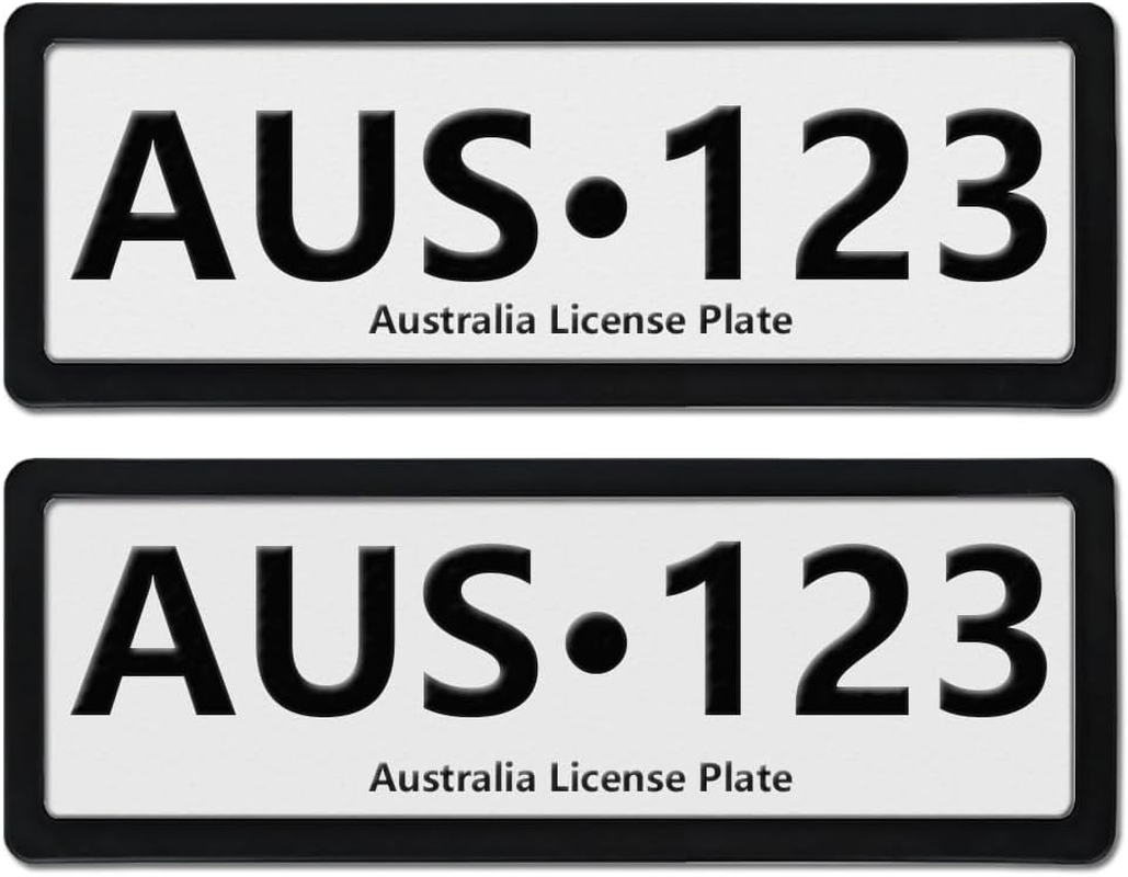 2 Pack Australian Standard 6 Figure Number License Plate Frame,Pair of Unbreakable License Plate Holders,Car Licence Plate Frame Protector Fits Any AU Plates image number 4