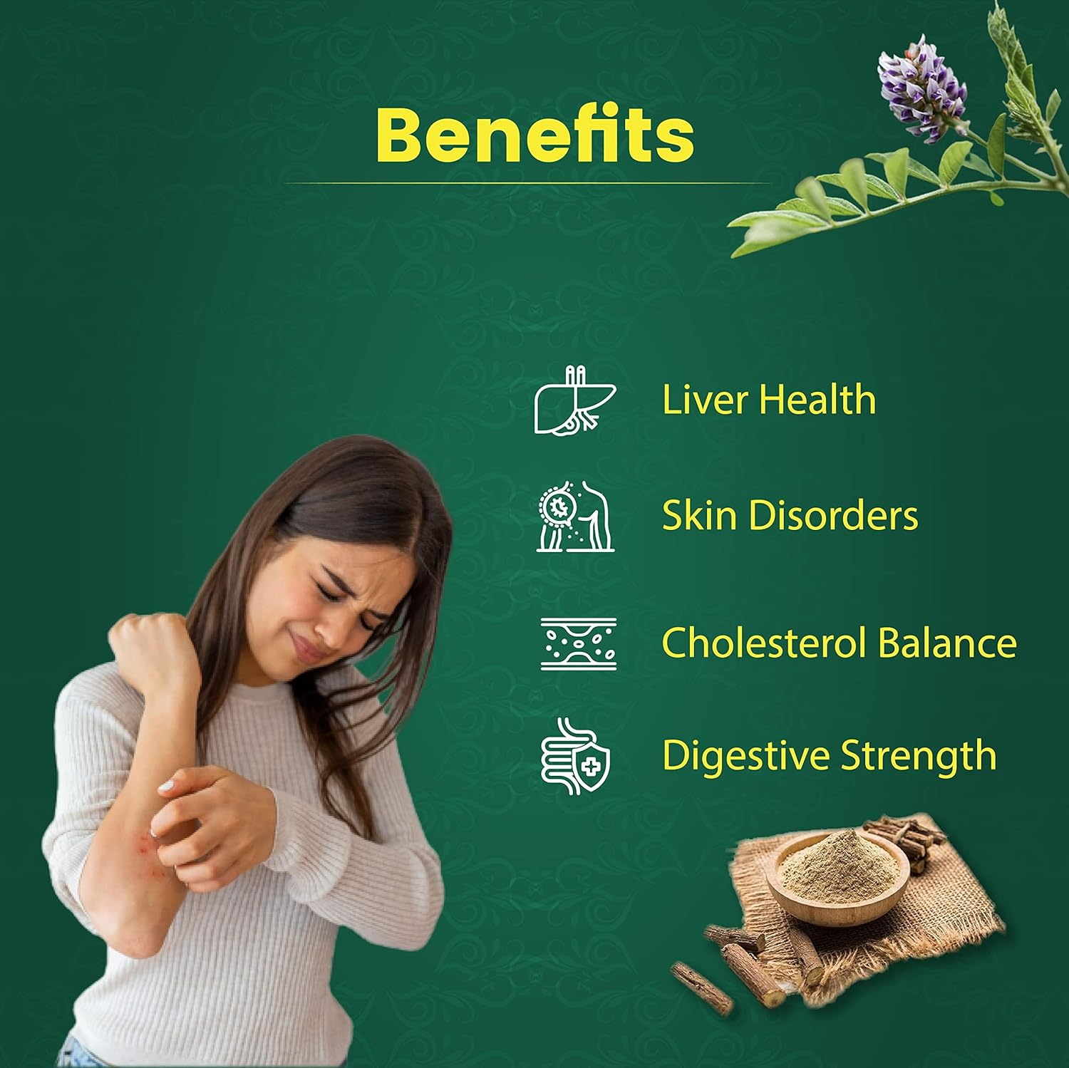 100% Pure Mulethi Powder - Ayurvedic Herb for Cold, Cough & Throat Relief 100Gm (Pack of 1)