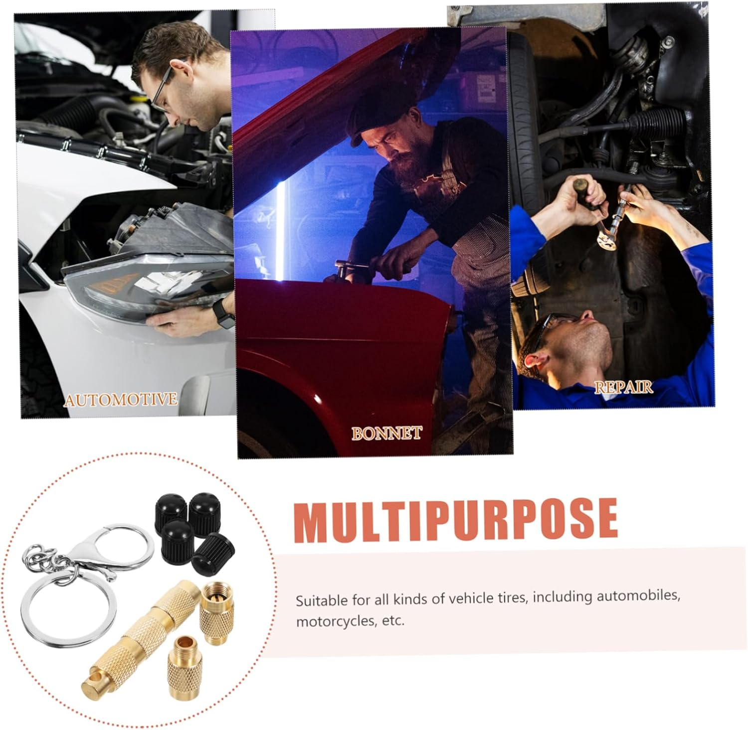 Parliky Automatic Tire Deflator Kit 4-In-1 Brass Tire Bleeder Valve for Off-Road Vehicles Car Tyre Deflation Tool Set Automotive Maintenance image number 1