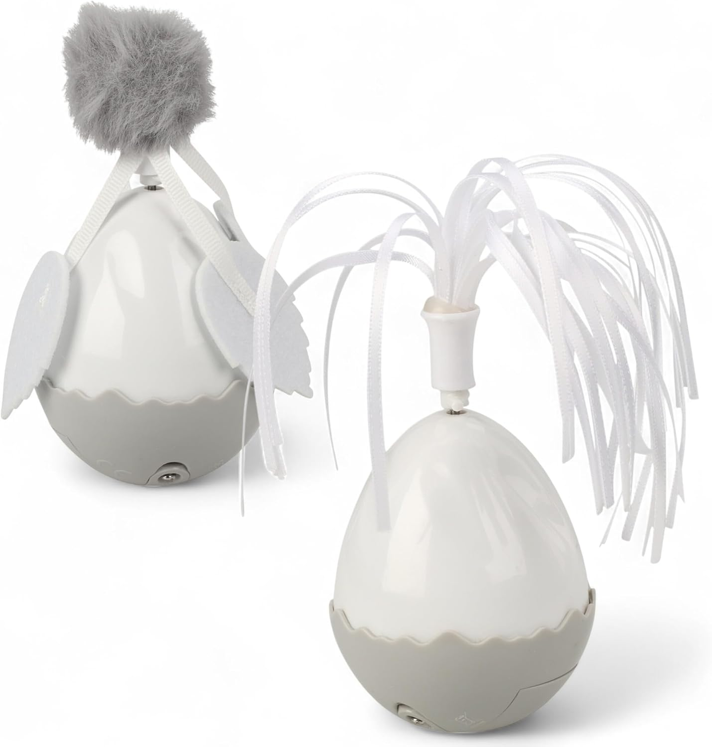 MIJOMA Battery Operated Cat Toy Egg - 360&deg; Rotating Interactive Toy with Interchangeable Attachments, 6 X 12 Cm image number 2