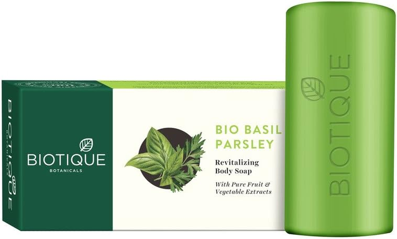 BIOTIQUE BIO BASIL & PARSLEY REVITALIZING BODY SOAP - 150 Gm