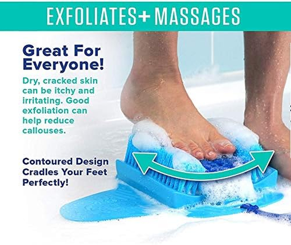 SODIAL Fresh Feet- Foot Scrubber with Pumice Stone, Cleans, Smooths, Exfoliates and Massages Your Feet without Bending in the Shower or Bathtub image number 1
