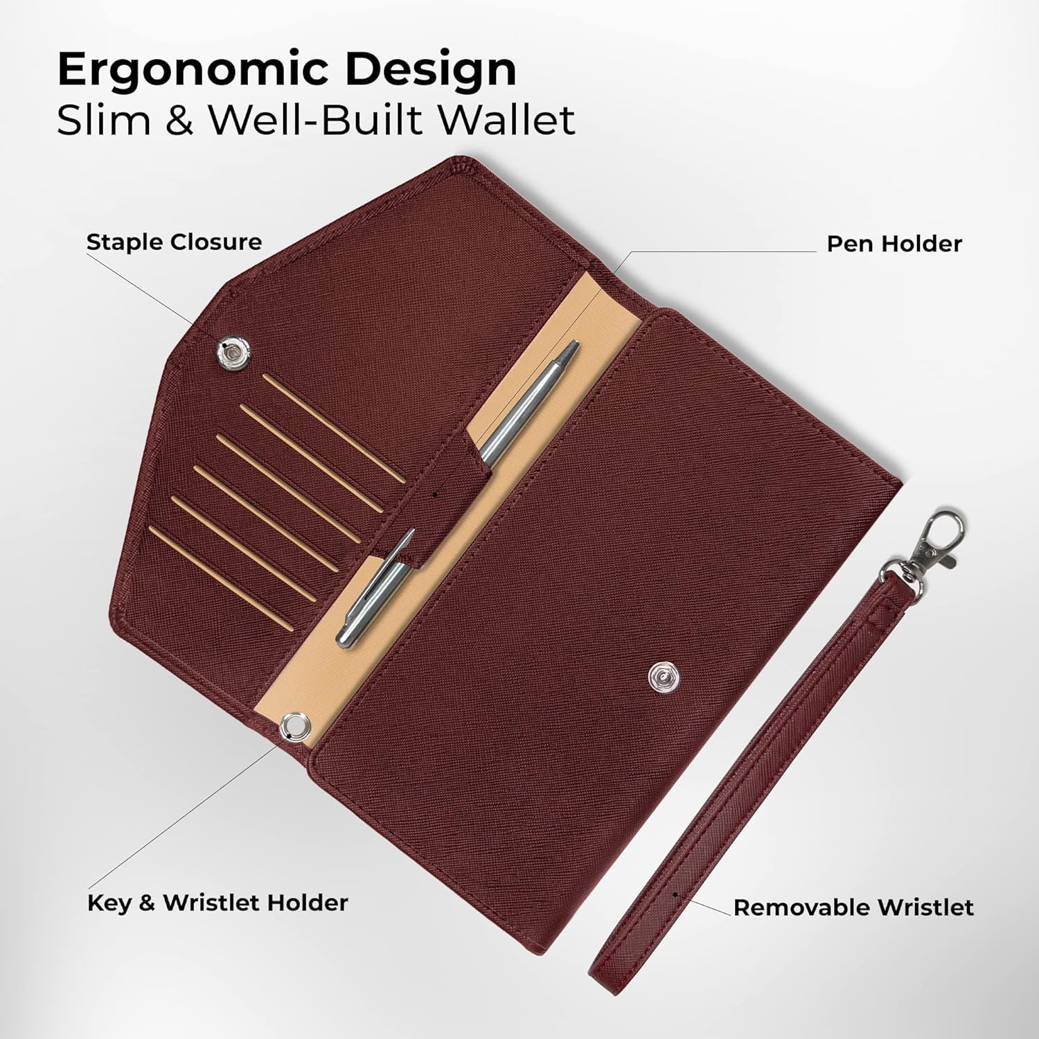 BOACAY Travel Wallet & Passport Holder - Slim Document Organizer for Women & Men - Waterproof Case for Cards, Boarding Passes, Key with Wristlet image number 3