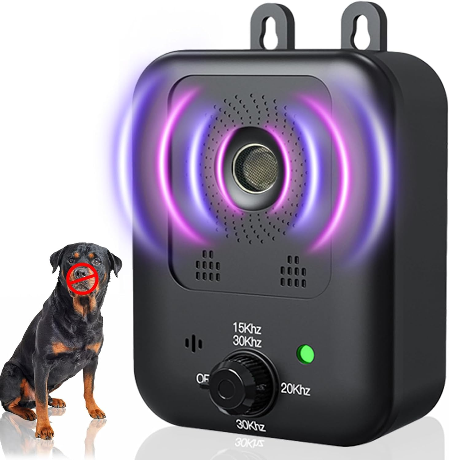 Anti Barking Device for Dogs,Ultrasonic Dog Bark Control Devices,Bark Recognition Silencer,15To30Khz 3 Nodes Range Deterrent of up to 50 Ft,Rechargeable Waterproof,For Indoor and Outdoor(Black2) image number 2