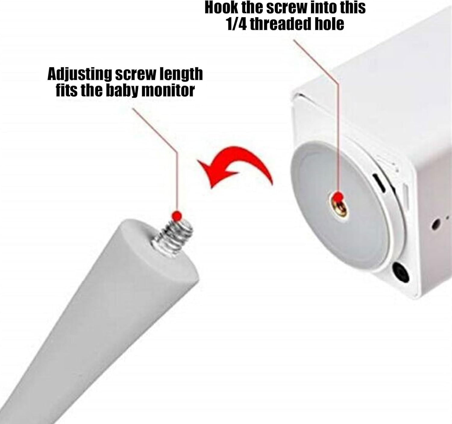 Baby Monitor Mount Shelf Compatible with Infant Optics DXR 8 & DXR-8 Pro Universal Camera Holder Secure Attachment for Crib Cot Shelves or Furniture Baby Monitor Stand (White) image number 1