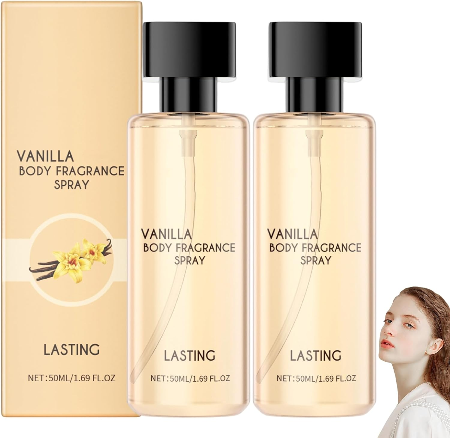 Vanilla Body Fragrance Spray, Hair and Body Mist for Women, Long Lasting Fragrance, Nourishing Hydrating, Travel Size, Lightweight (1Pcs)