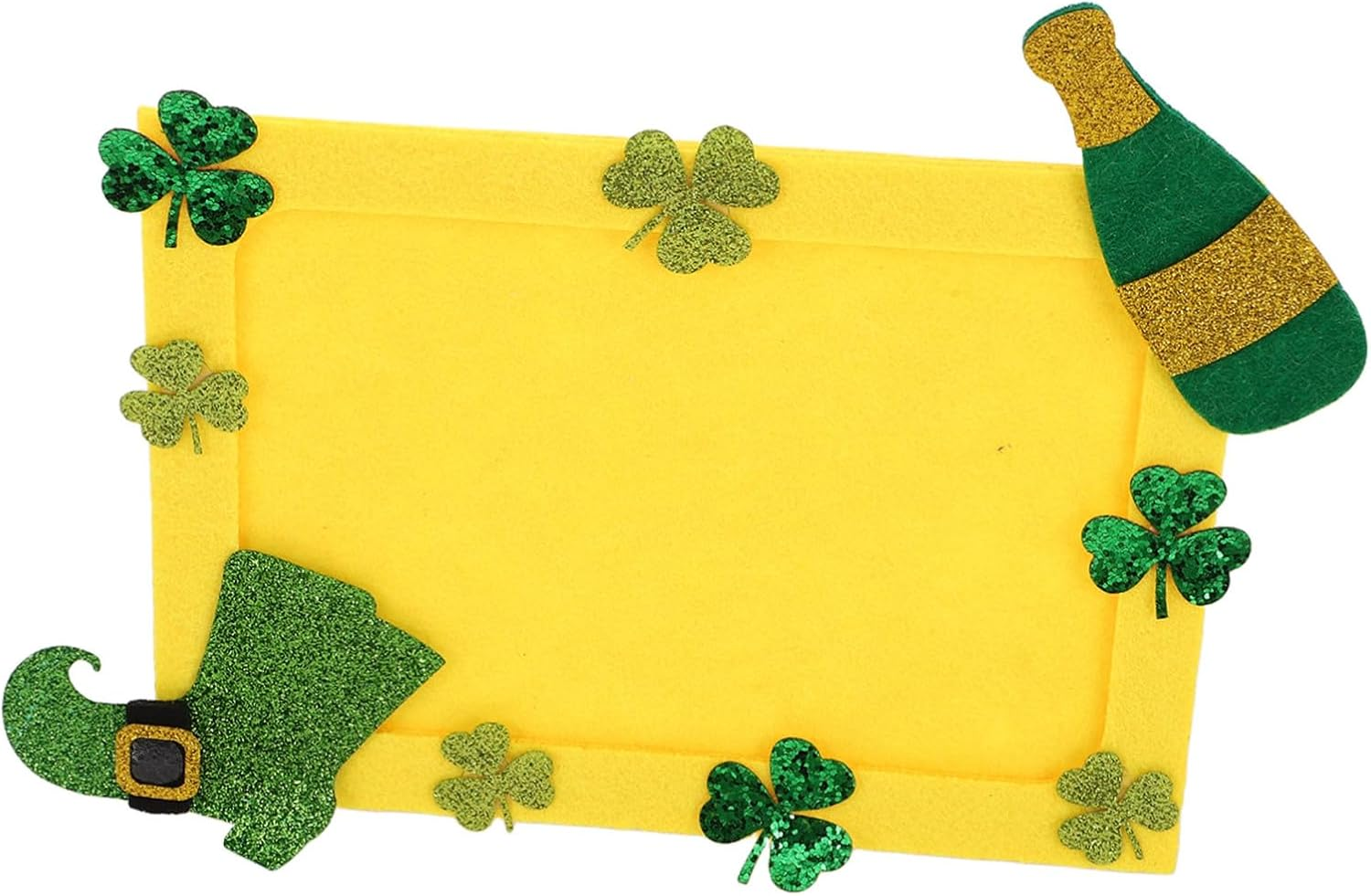 TOYANDONA DIY Green Shamrock Photo Frame Craft Non Woven Patrick'S Day Decoration Versatile Picture Holder for Home Office Memory Display image number 2