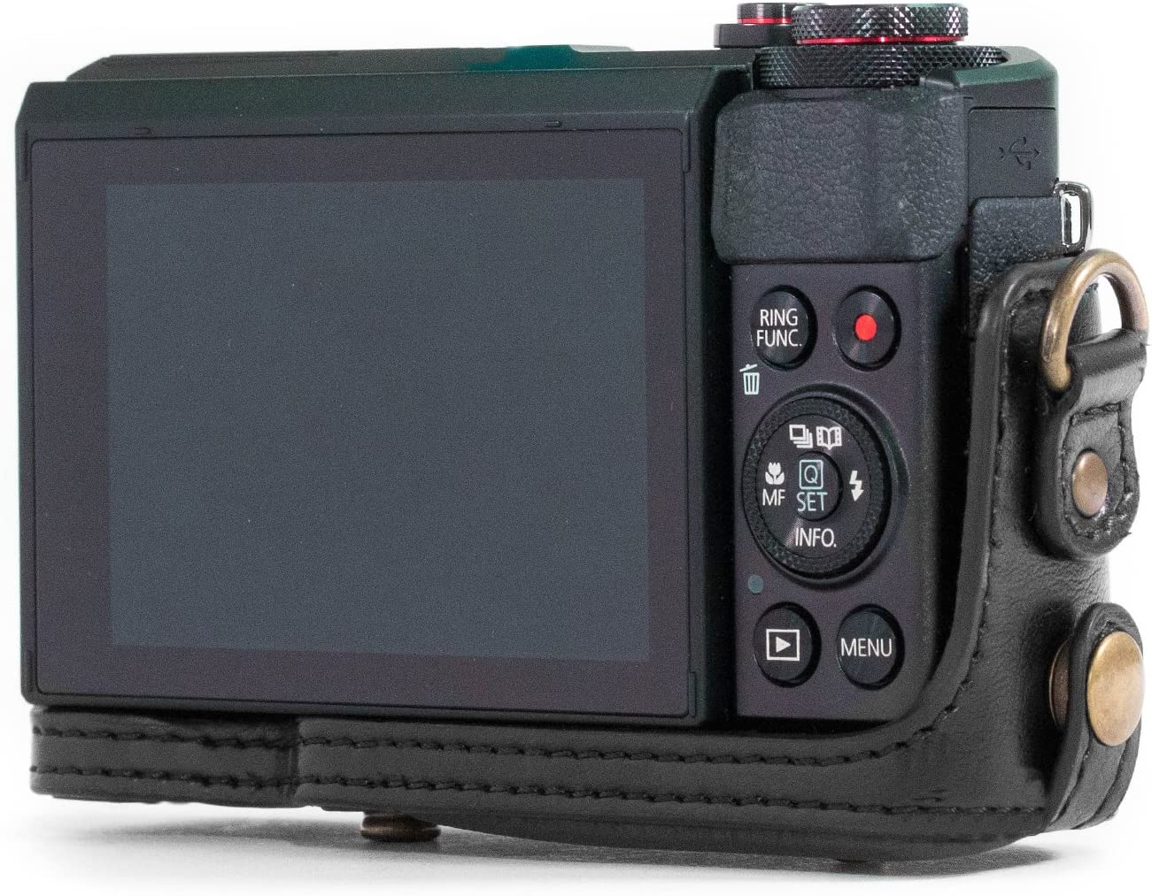 Megagear Canon Powershot G7 X Mark II Ever Ready Leather Camera Case and Strap, with Battery Access - Black - MG975 image number 1