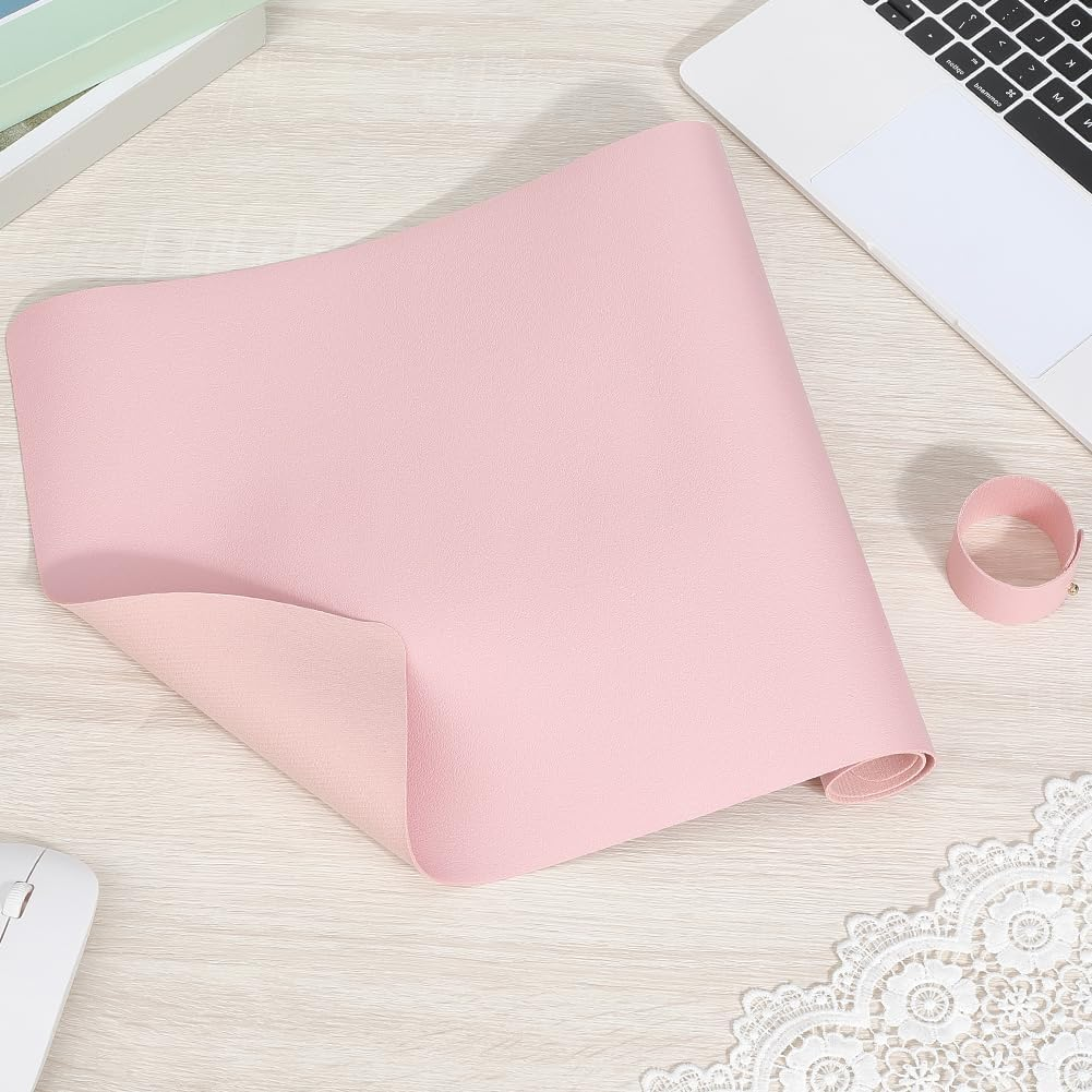 CABODYALS Pink Nail Art Table Mat Foldable Soft Single Side PU Leather Arm Hand Rest Pad Non Slip Waterproof Protective Washable Computer Keyboard Desk Mats for Home Manicure Salon Work Writing - Black image number 7