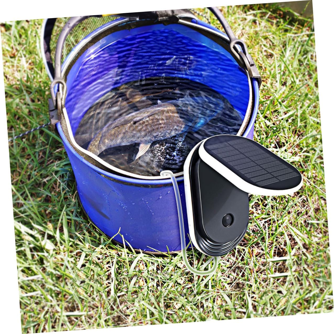 Solar Oxygenation Pump Portable Sun Powered Aerator with Copper Core and Lithium Battery for Outdoor Ponds Fish Tanks and Garden Water Oxygenation image number 2