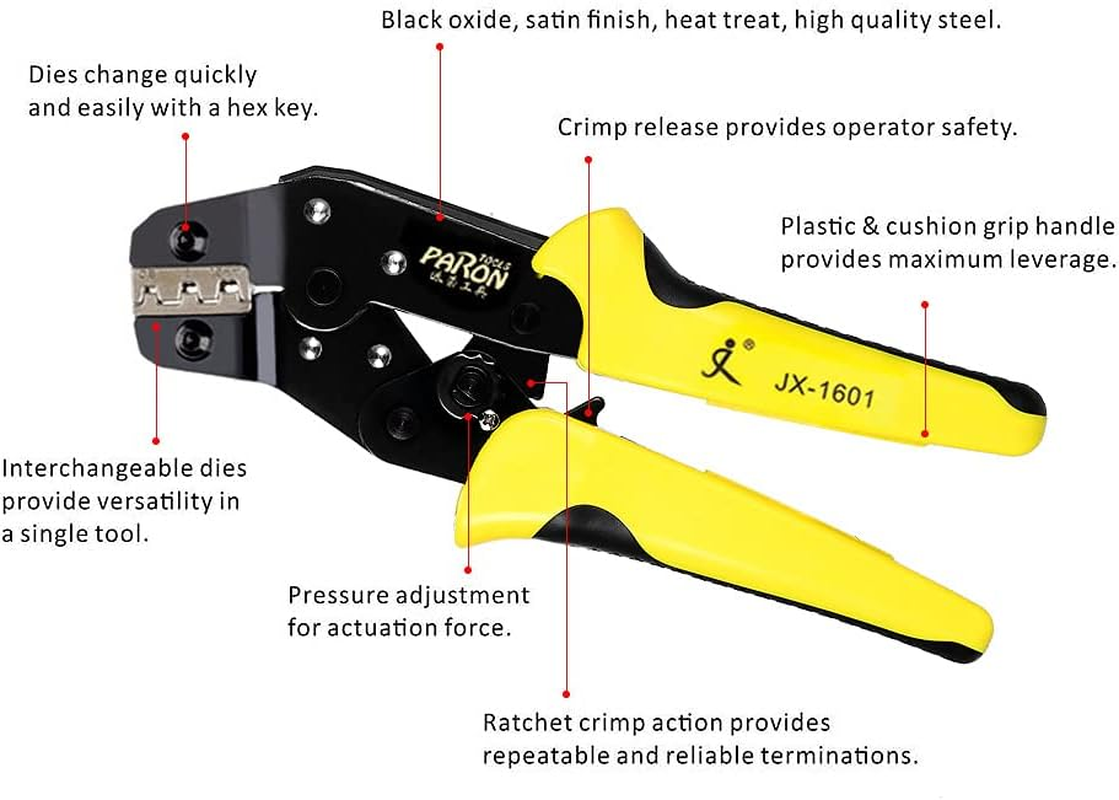 Domary Professional Wire Crimpers Multifunctional Engineering Ratcheting Terminal Crimping Pliers Wire Strippers Bootlace Ferrule Crimper Tool Cord End Terminals Pliers Kit image number 4